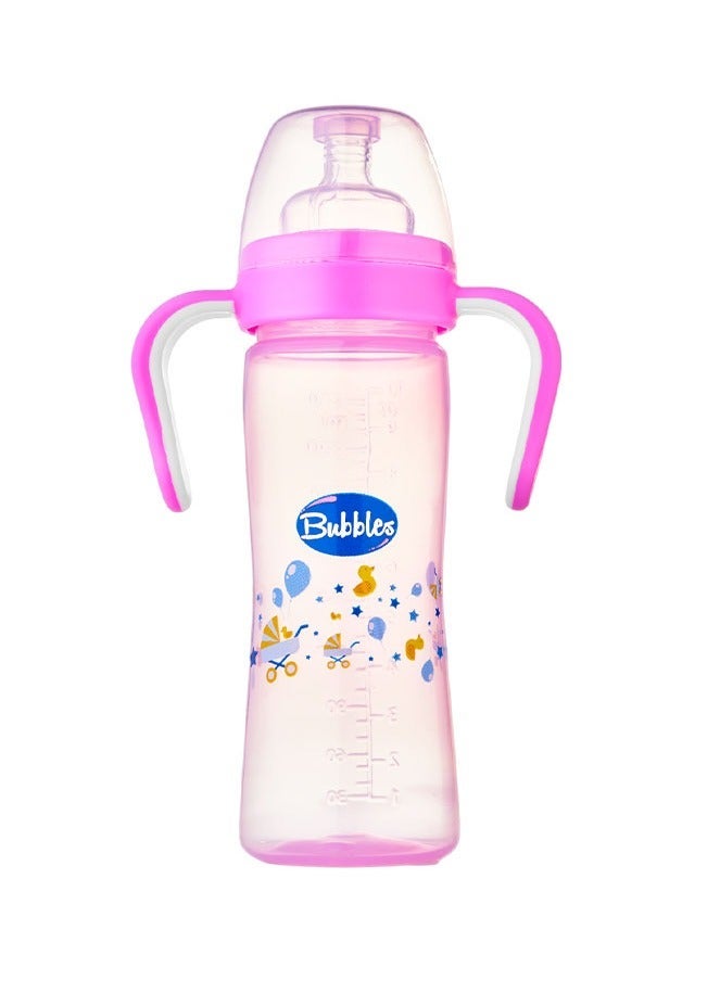 Bubbles Classic feeding bottle with hand 270ml - Rose- Multishape - Image 1